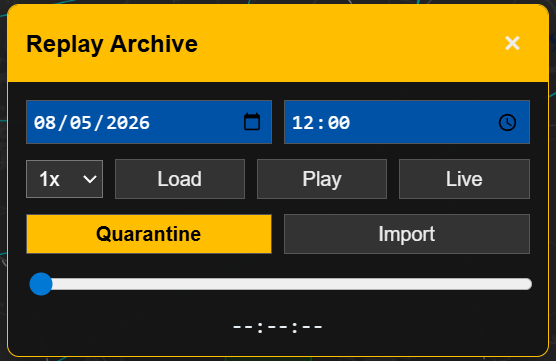 Aerium FID replay archive screen